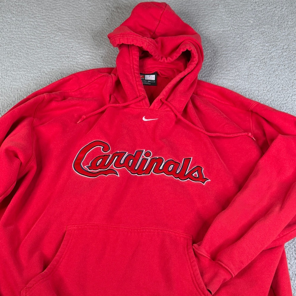 Nike Hoodie Mens 2XL Red Pullover Sweatshirt Long Sleeve Stitched Sweater